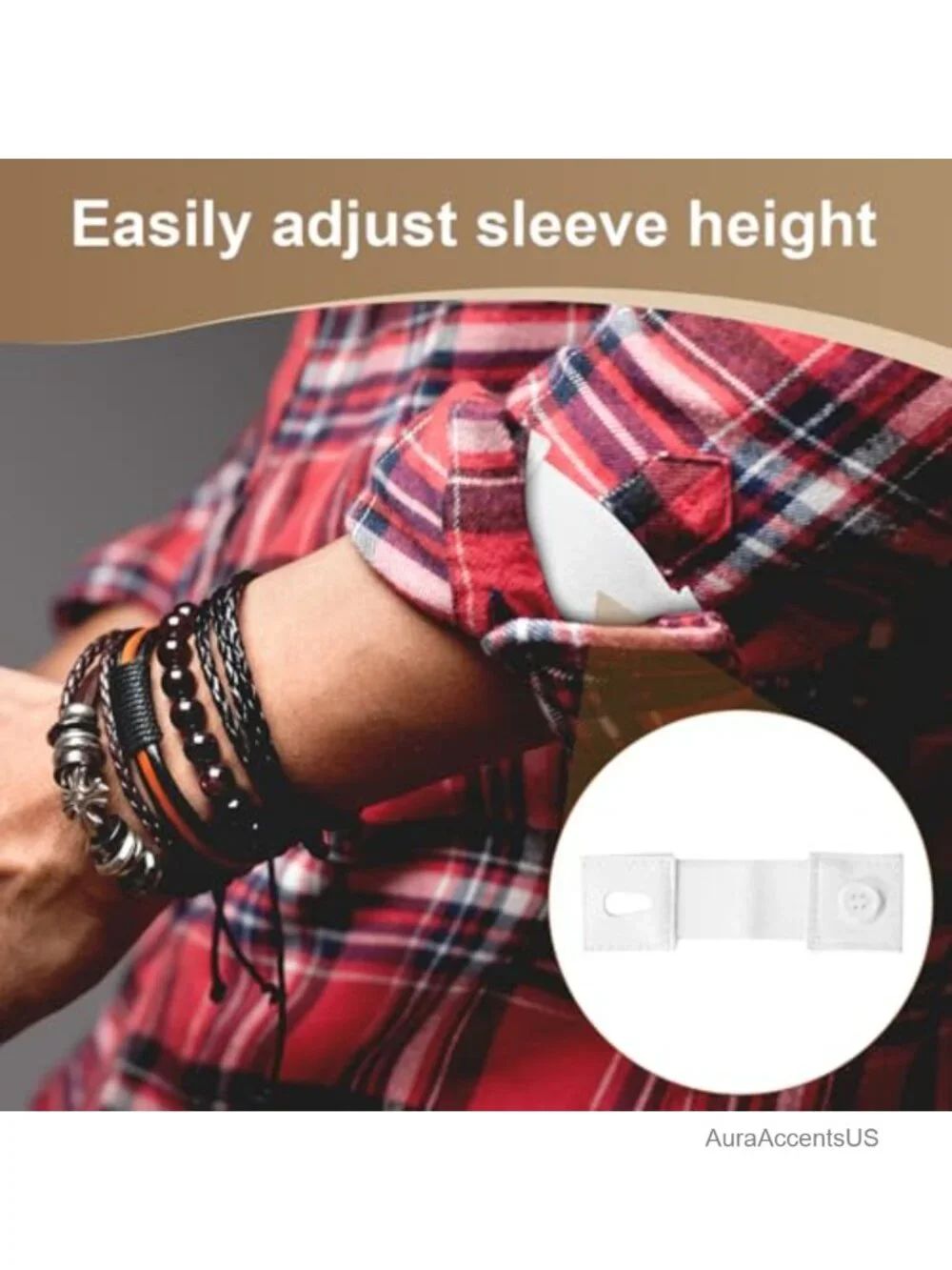 Elastic Anti-Slip Shirt Sleeve Holder Cuff Garters Adjustable Armbands for Work